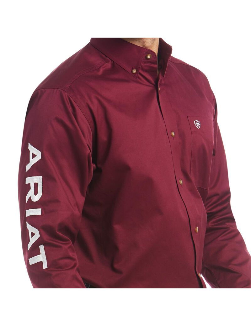 Chemises De Costume Ariat Team Logo Twill Classiche Fit Bordeaux Homme | ZSX-96099967