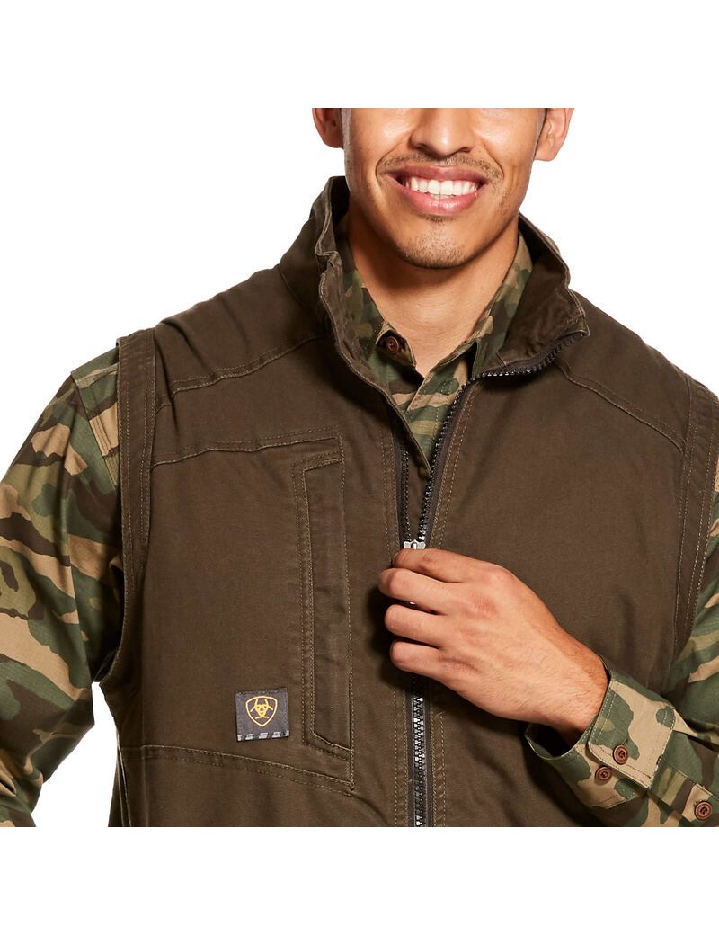 Gilet Ariat Rebar Washed DuraCanvas Insulated Multicolore Homme | RHN-92895324