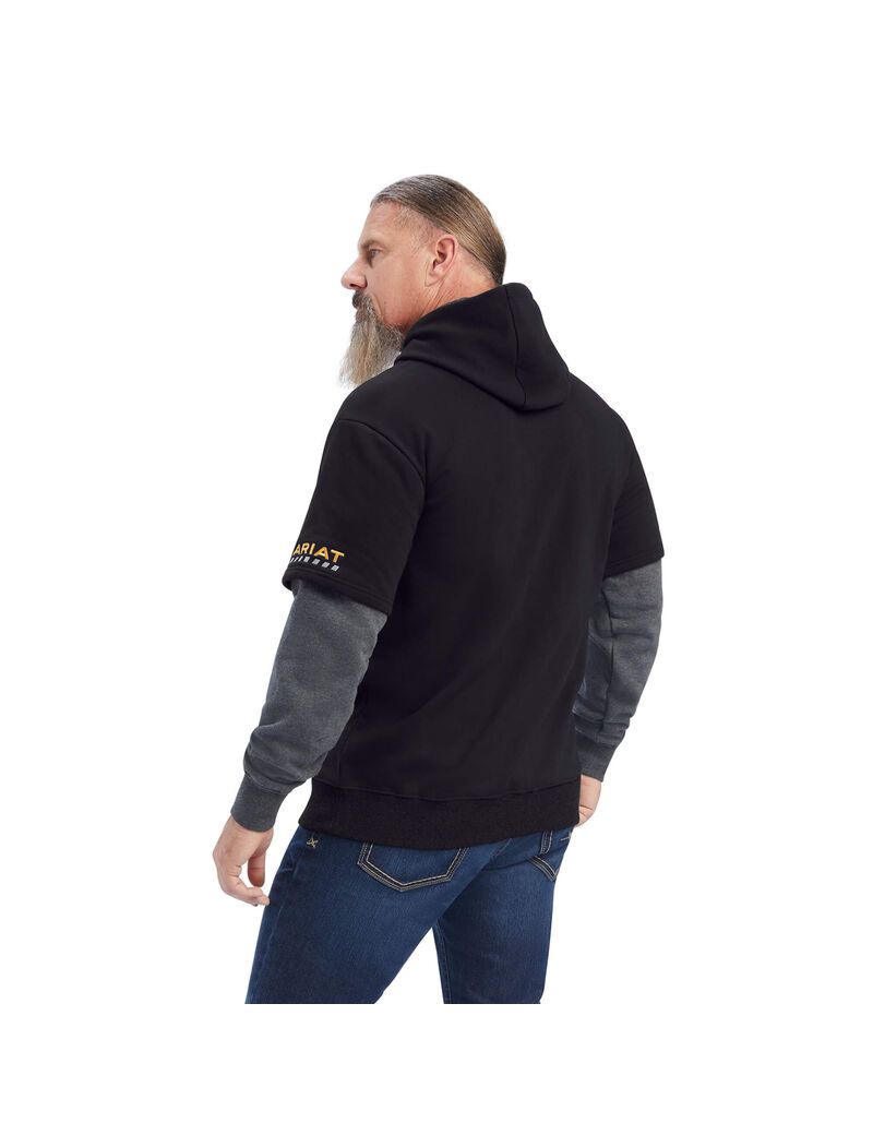 Vêtements De Travail Ariat Rebar Workman Dually Hoodie Grise Noir Homme | ZSI-14096887