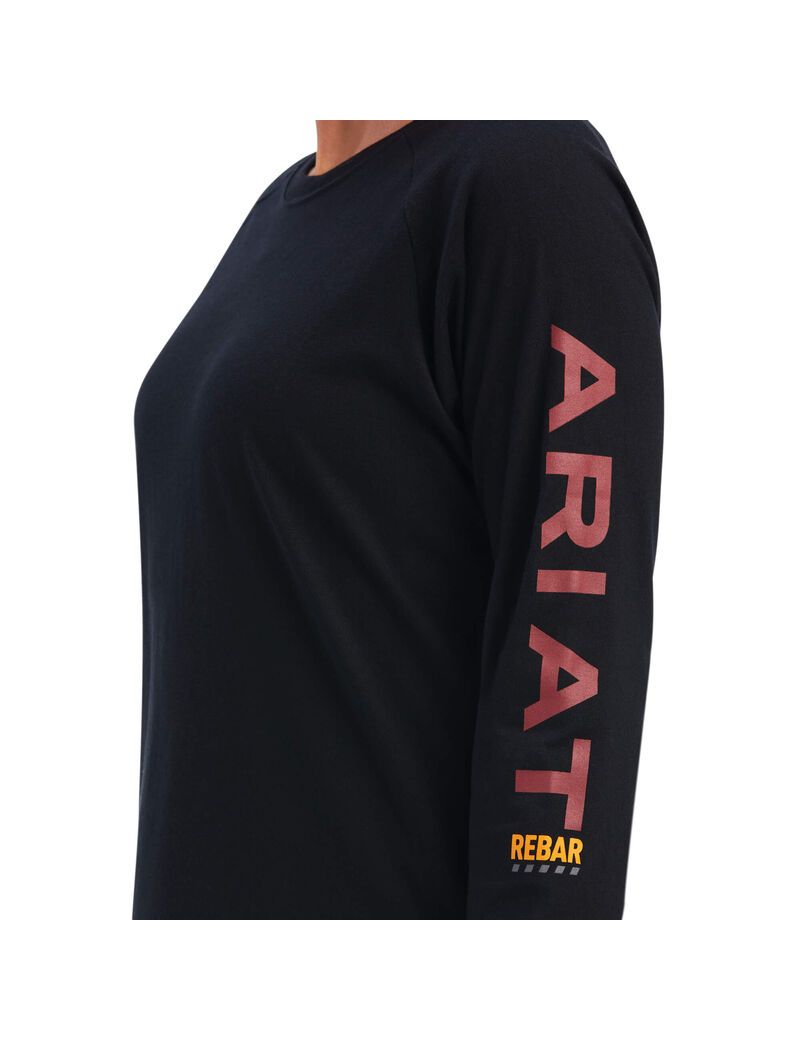 Vêtements De Travail Ariat Rebar Coton Strong Logo Graphique Noir Femme | QLA-69677920