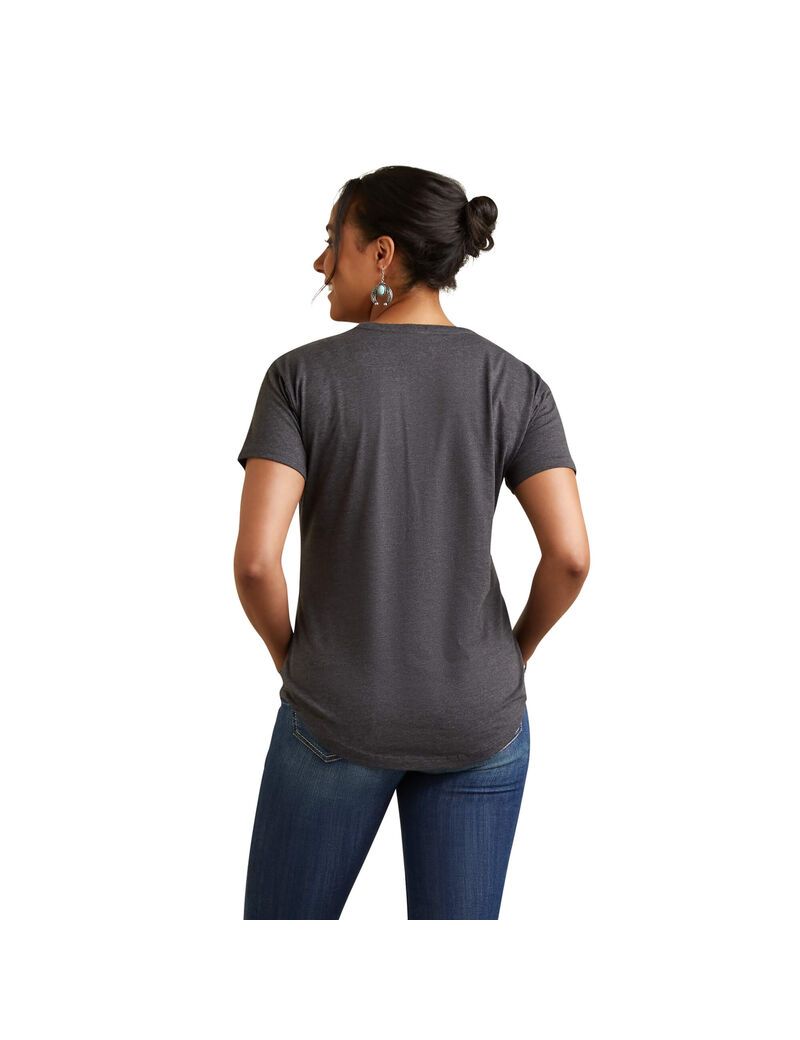 Hauts Ariat Spur Script Tee Grise Femme | IAS-67568639