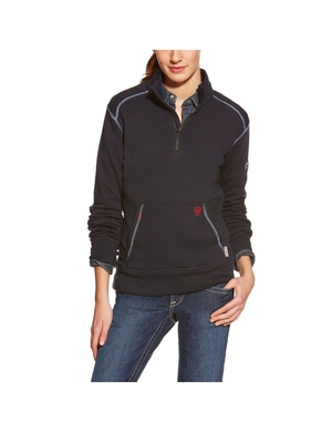 Hauts Ariat FR Polartec Fleece 1/4 Zip Bleu Marine Femme | DNN-19173942