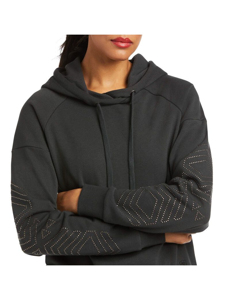 Sweat à Capuche Ariat Hoedown Noir Femme | WUY-59144005