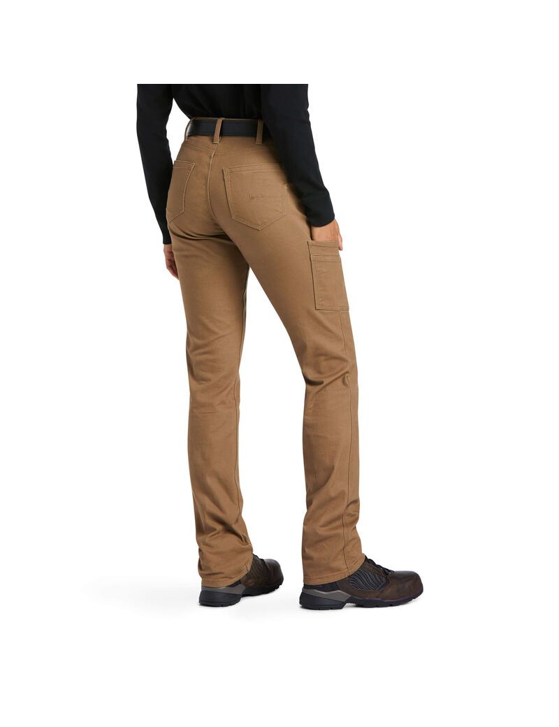 Pantalon Ariat Rebar DuraStretch Made Tough Droit Leg Kaki Femme | RNZ-69498363