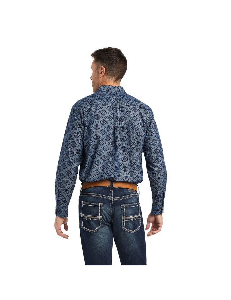 Chemises De Costume Ariat Keanu Classiche Fit Bleu Homme | XMQ-89683975