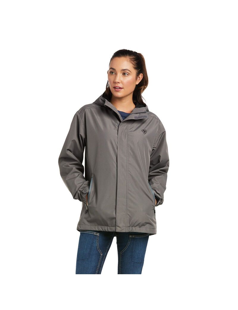 Vêtements De Travail Ariat Rebar Stormshell Logo Imperméables Jackets Grise Noir Femme | JIS-07676331