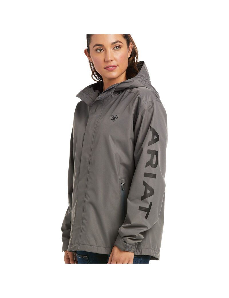 Vêtements De Travail Ariat Rebar Stormshell Logo Imperméables Jackets Grise Noir Femme | JIS-07676331