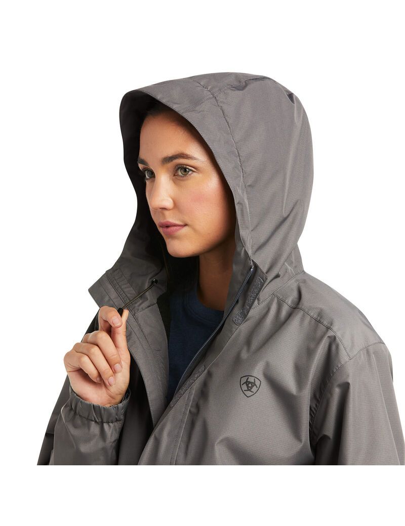 Vêtements De Travail Ariat Rebar Stormshell Logo Imperméables Jackets Grise Noir Femme | JIS-07676331