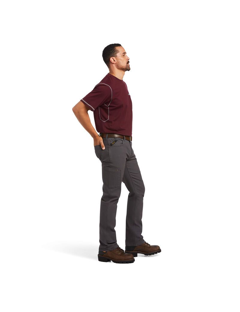 Pantalon Ariat Rebar M7 DuraStretch Made Tough Droit Grise Homme | GAA-81855101