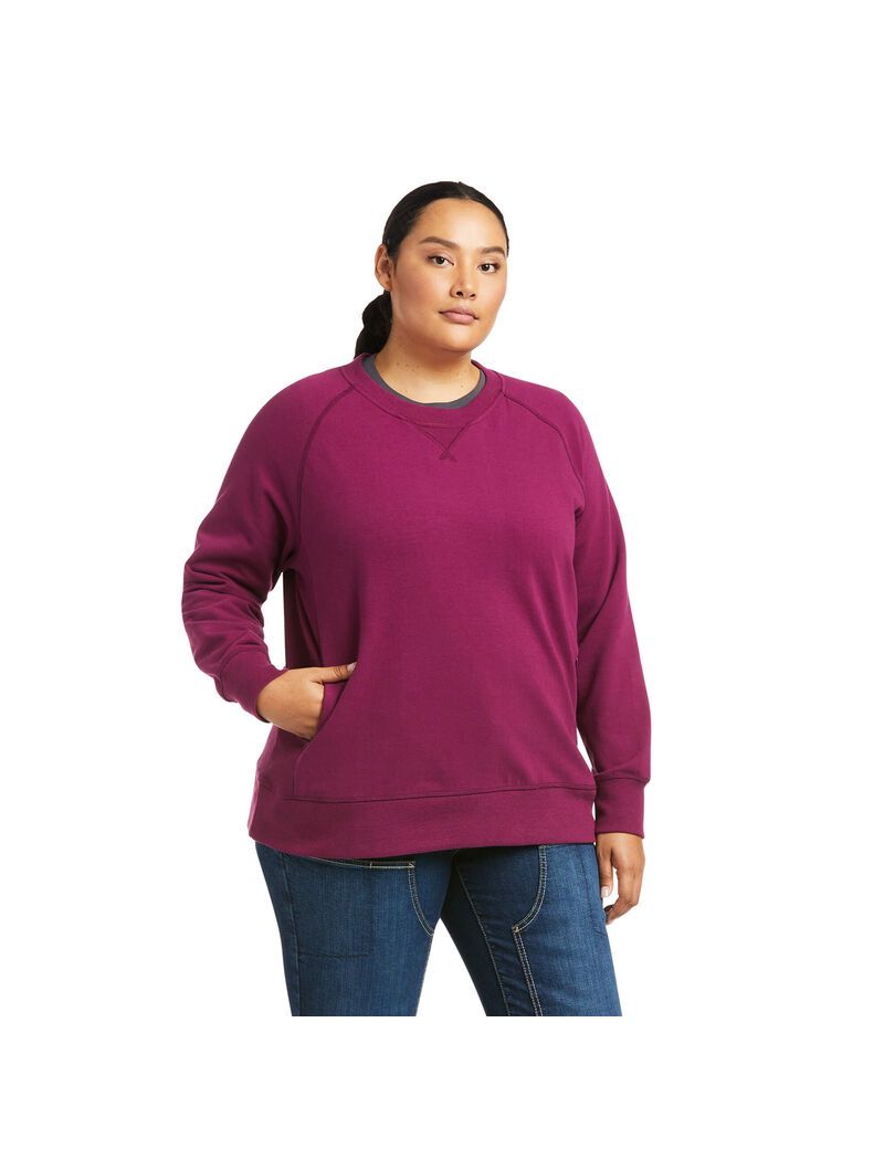 Sweats Ariat Rebar Workman Washed Fleece Violette Femme | ELL-75038416