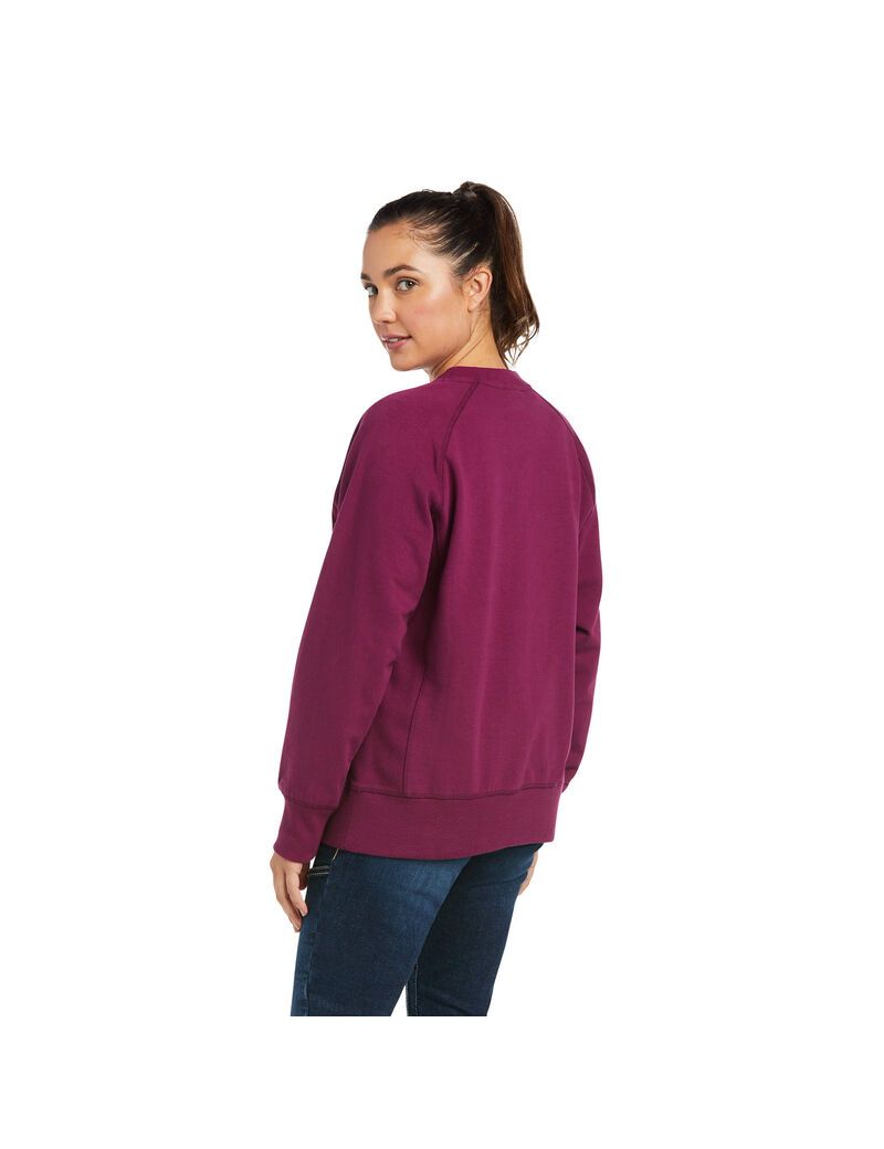 Sweats Ariat Rebar Workman Washed Fleece Violette Femme | ELL-75038416