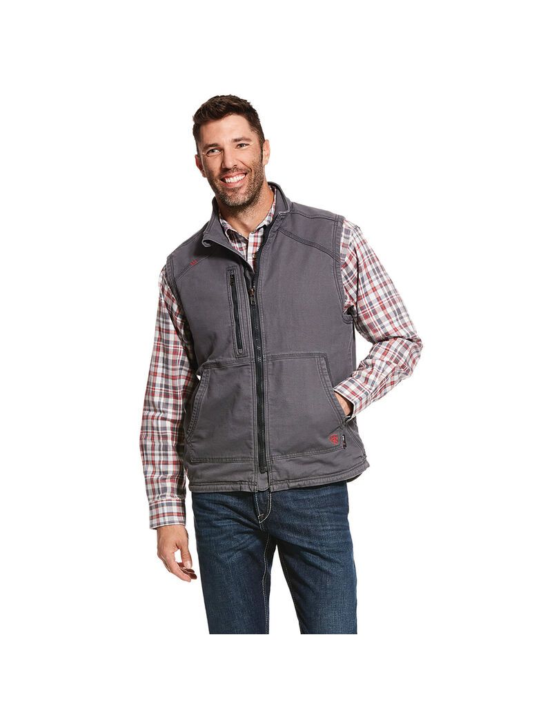 Gilet Ariat FR DuraLight Stretch Tela Grise Homme | AHC-45134982