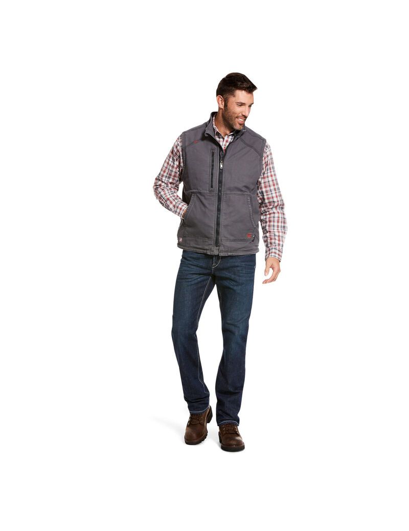 Gilet Ariat FR DuraLight Stretch Tela Grise Homme | AHC-45134982