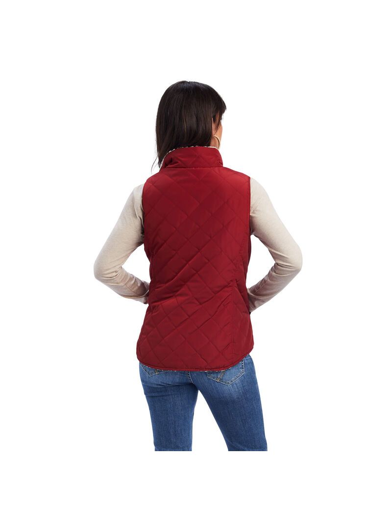 Gilet Ariat Reversible Dilon Reversible Insulated Rouge Foncé Femme | YWH-84879966