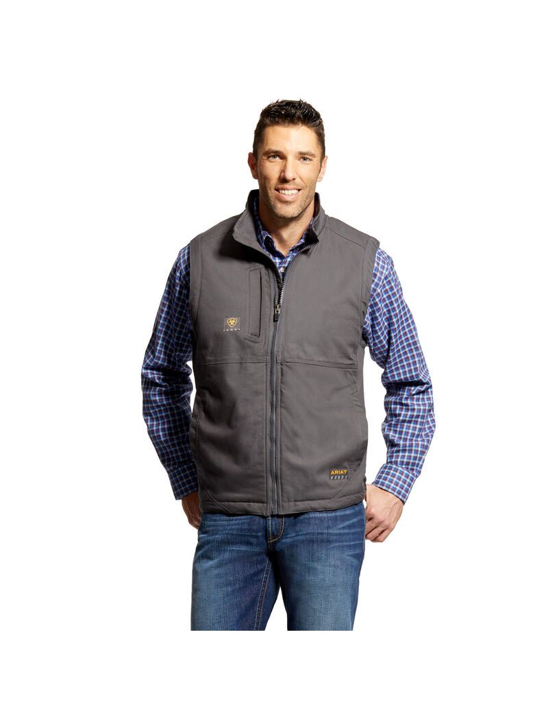 Gilet Ariat Rebar DuraCanvas Grise Homme | OHN-86973638