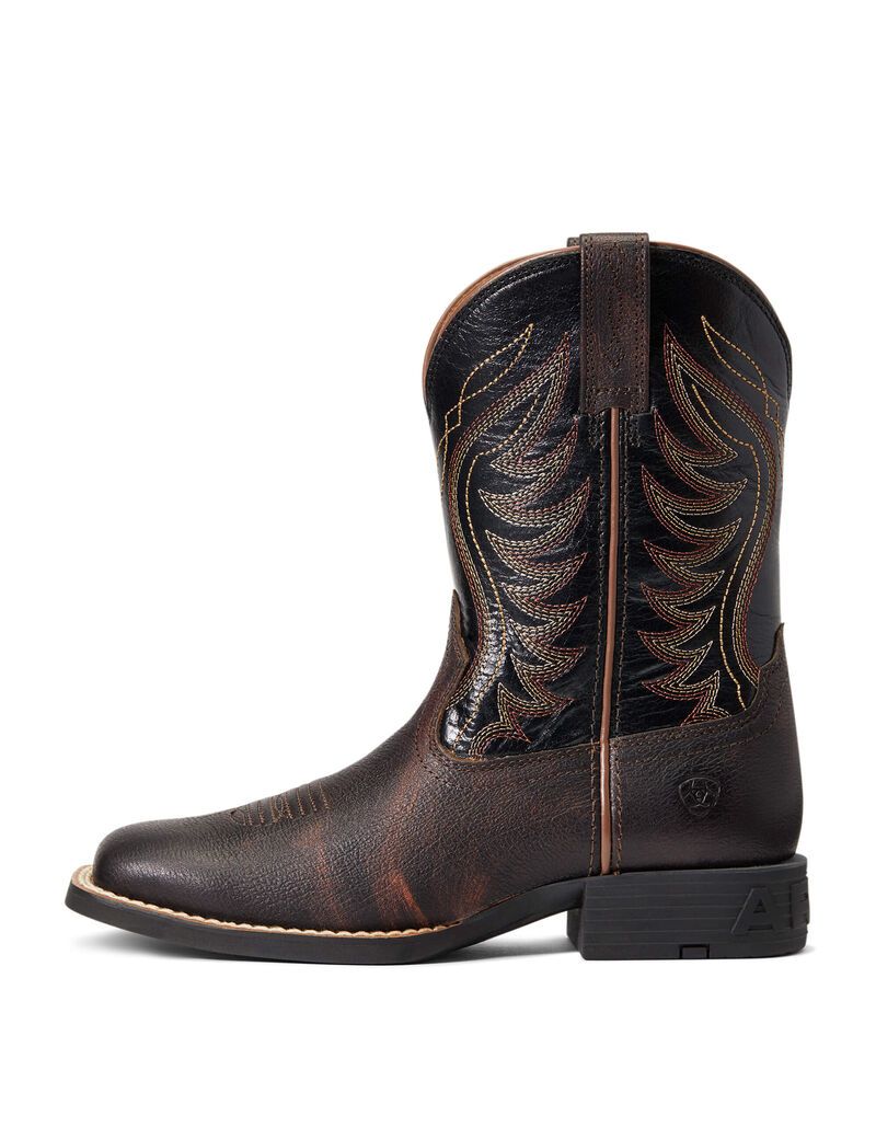 Bottes Western Ariat Amos Rouge Marron Enfant | QQN-34692557