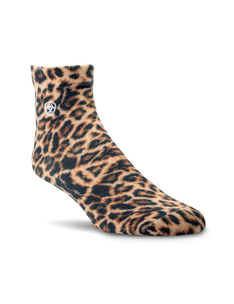 Chaussettes Ariat Wild Thing Ankle 2PCS Leopard Bleu Femme | UNJ-73082822