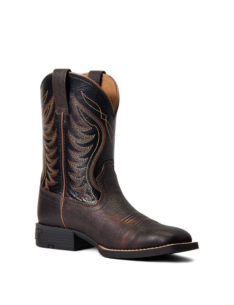 Bottes Western Ariat Amos Rouge Marron Enfant | QQN-34692557