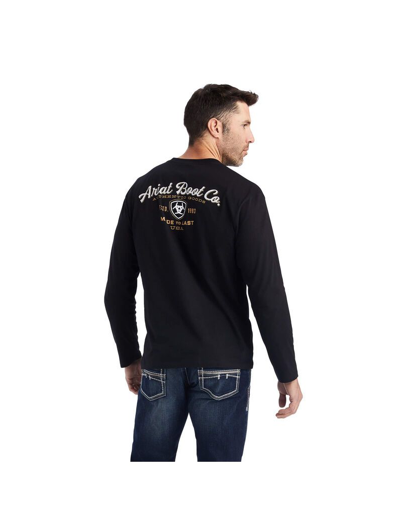 T Shirts Ariat Catégories Crest Noir Homme | VUD-47083137