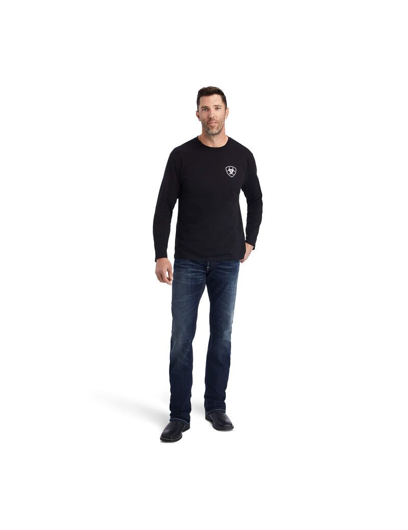 T Shirts Ariat Catégories Crest Noir Homme | VUD-47083137