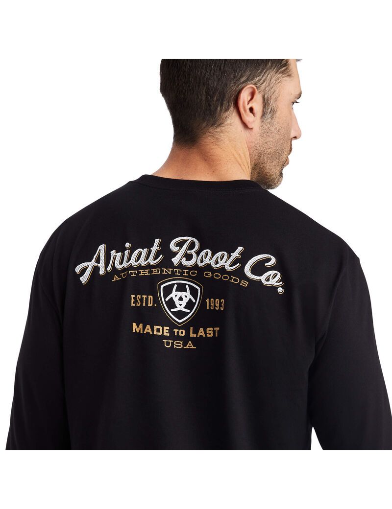 T Shirts Ariat Catégories Crest Noir Homme | VUD-47083137