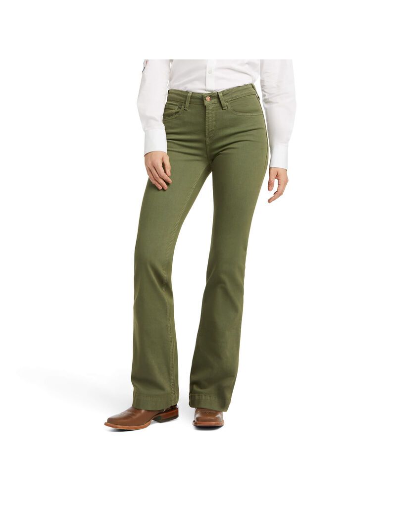 Jean Ariat Slim Trouser Ella Larges Leg Vert Femme | YCM-93861328