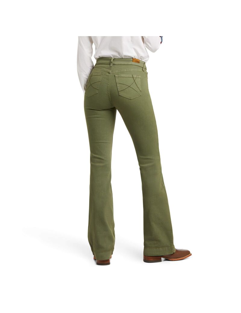 Jean Ariat Slim Trouser Ella Larges Leg Vert Femme | YCM-93861328