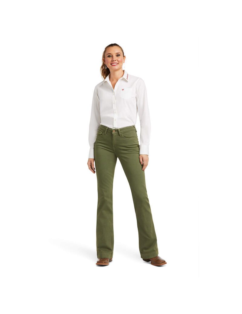 Jean Ariat Slim Trouser Ella Larges Leg Vert Femme | YCM-93861328