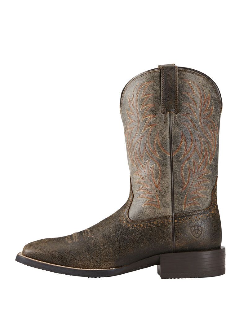 Bottes Western Ariat Sport Larges Square Embout Marron Homme | BMR-56568024