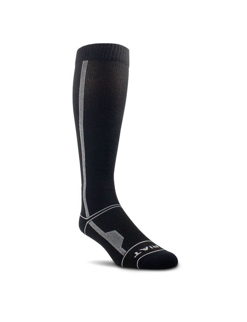 Chaussettes Ariat Over the Calf Performance Compression Noir Homme | GRB-97246324