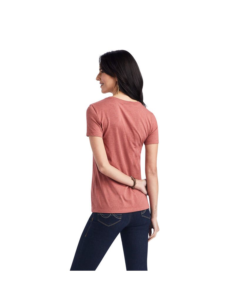 Hauts Ariat Wheat Script Tee Rouge Femme | JPX-87911811