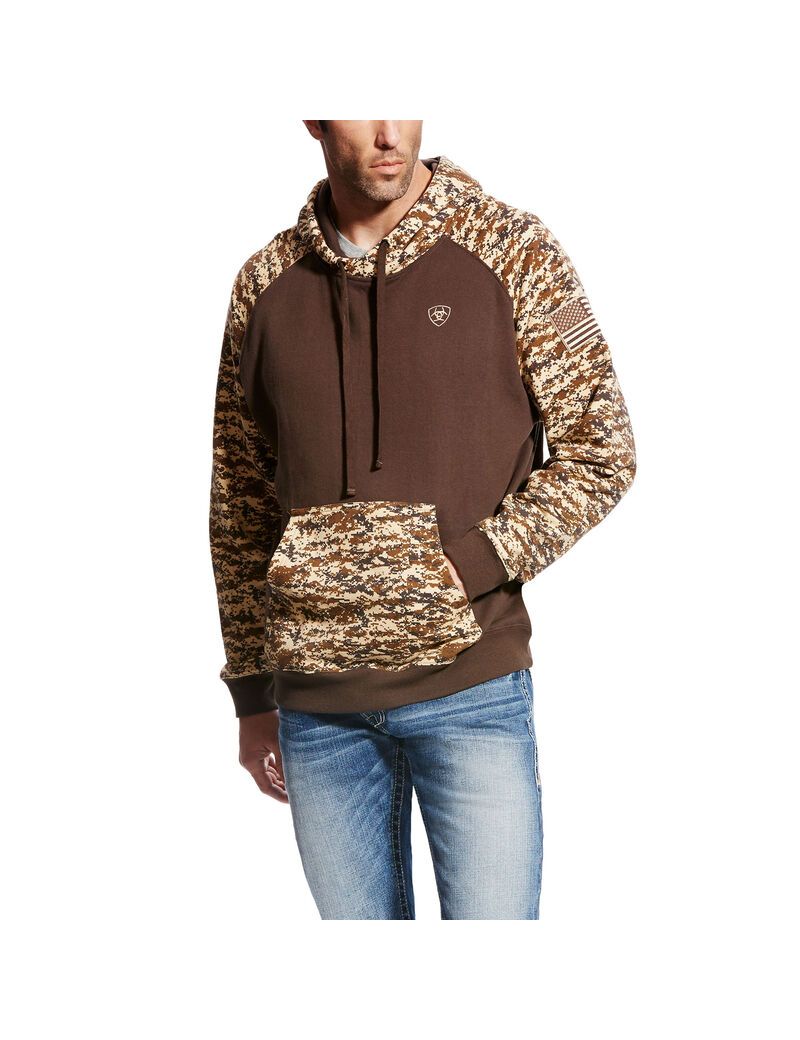 Sweat à Capuche Ariat Patriot Camouflage Homme | STQ-87893583