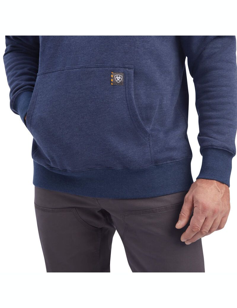 Vêtements De Travail Ariat Rebar Workman 1/4 Zip Hoodie Bleu Marine Homme | YCK-53027586