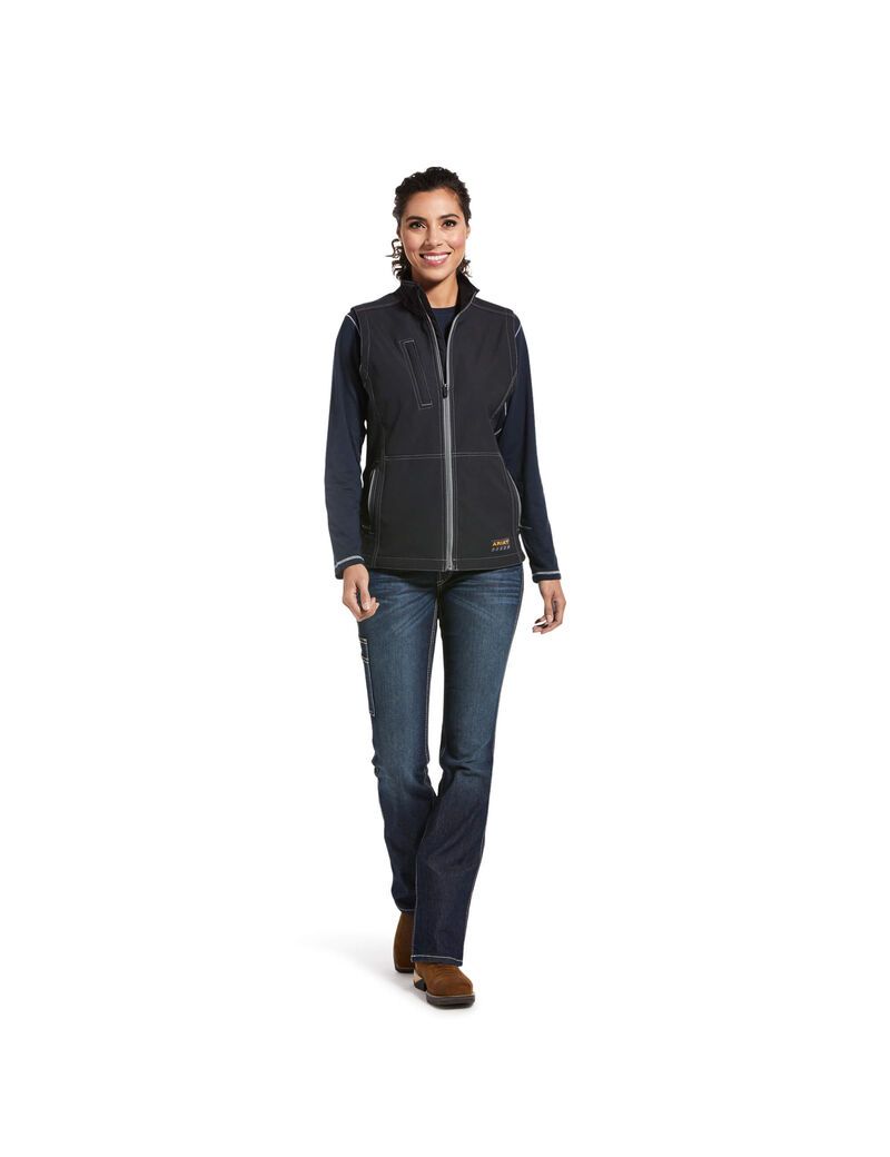 Vêtements De Travail Ariat Rebar Stretch Tela Softshell Vest Noir Femme | LYM-53509692