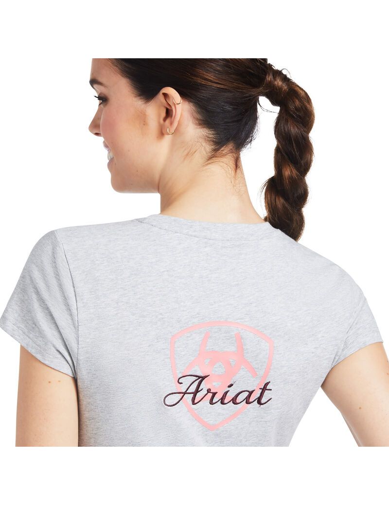 Hauts Ariat Logo Script Grise Femme | NKD-64058230