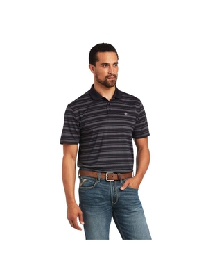 Polos Ariat Ombre Stripe Ftd Noir Homme | WDH-91692194