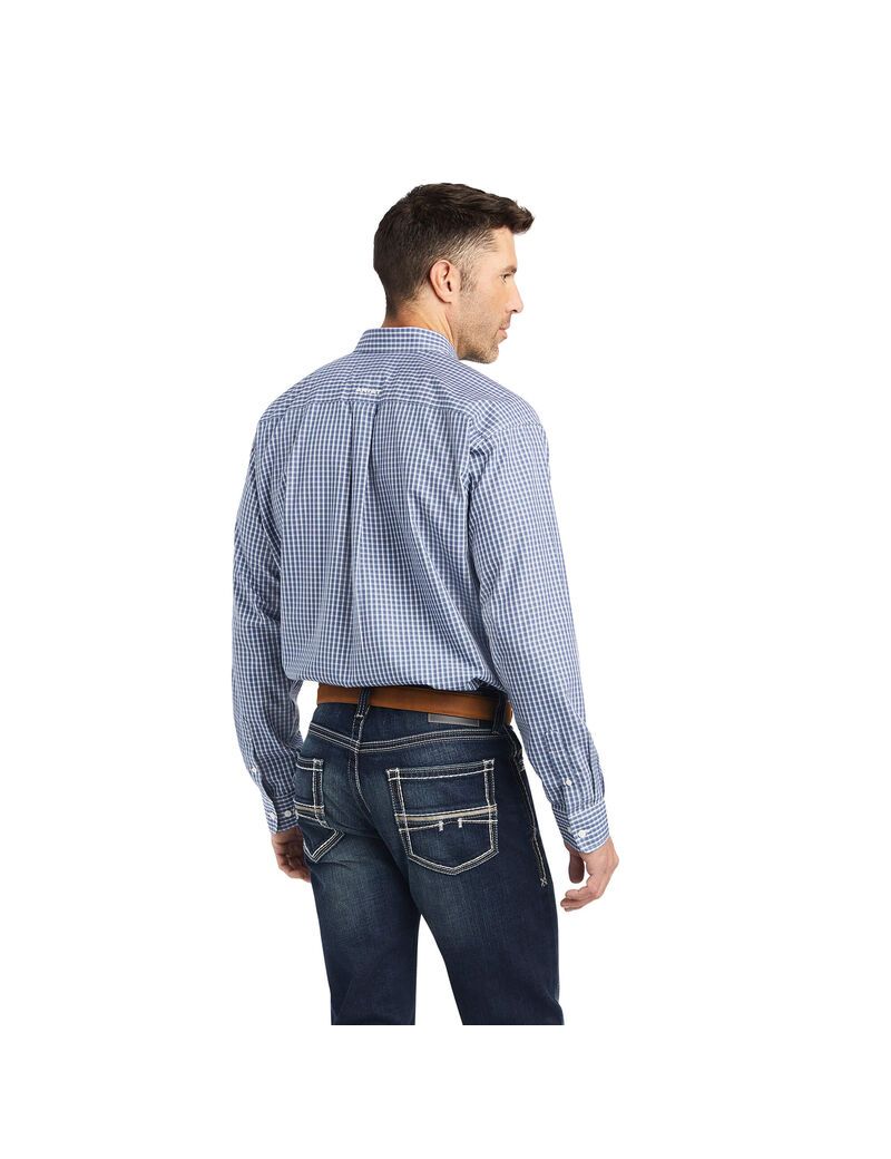 Chemises De Costume Ariat Wrinkle Free Ellison Classiche Fit Bleu Marine Homme | YDF-19835212