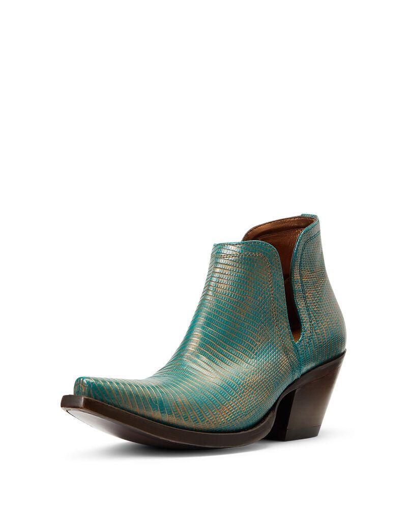 Bottines Ariat Dixon Lizard Western Turquoise Metal Femme | KJJ-57139303