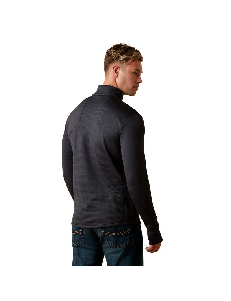 Couches Intermédiaires Ariat Gridwork 1/4 Zip Noir Homme | RYD-24874245