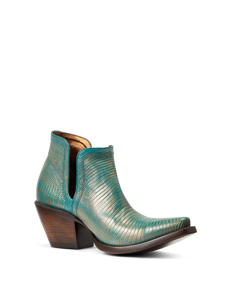 Bottines Ariat Dixon Lizard Western Turquoise Metal Femme | KJJ-57139303