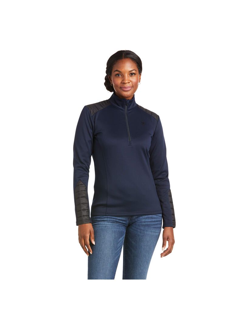 Sweats Ariat Ismay 1/2 Zip Bleu Foncé Femme | BEI-90738271