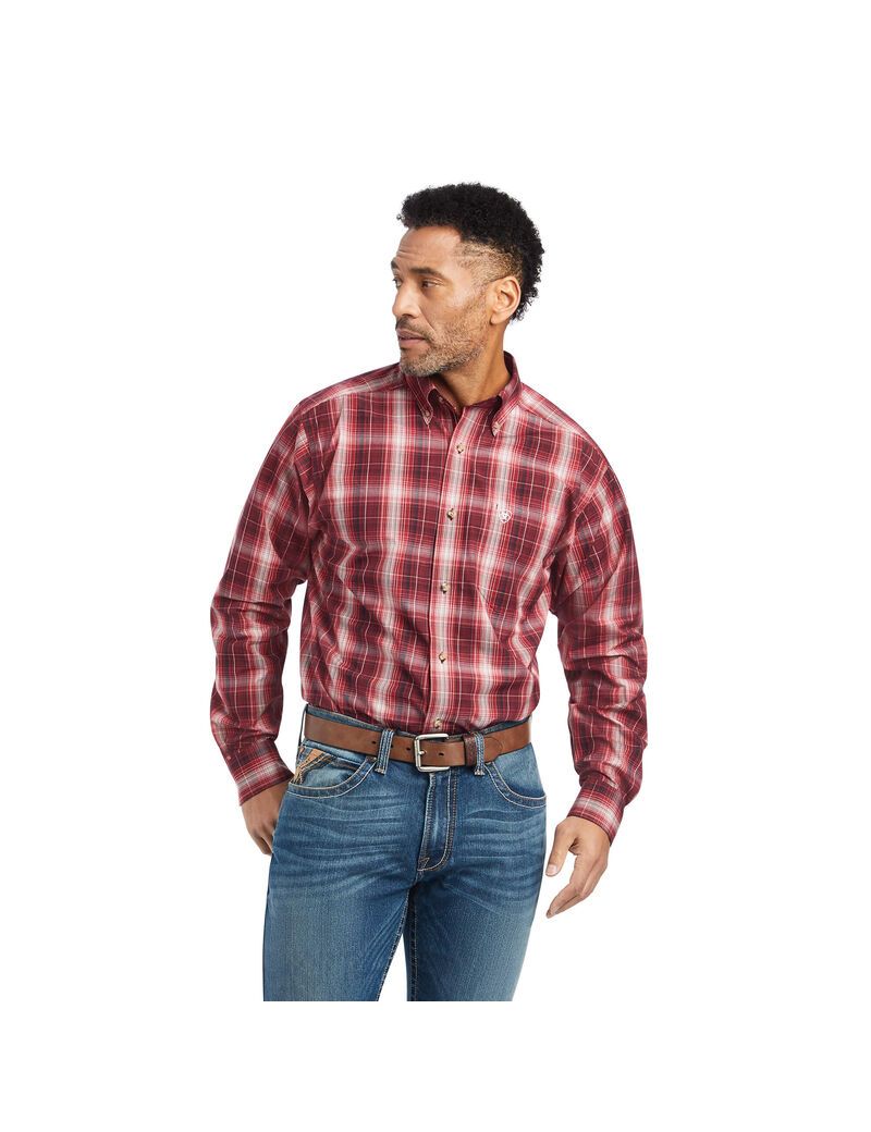 Chemises De Costume Ariat Pro Series Wagner Fitted Rouge Homme | KUK-64703085