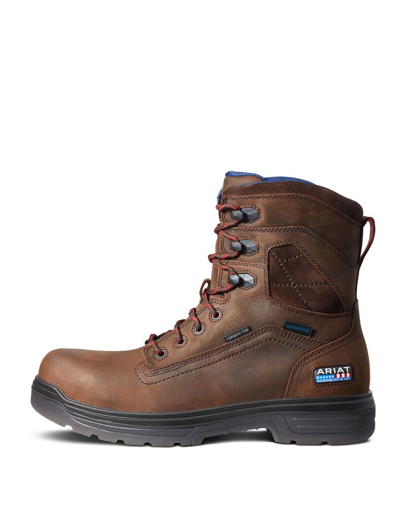 Bottes de Travail Ariat Turbo 8' USA Assembled Imperméables Carbon Embout Marron Homme | GWR-50267215