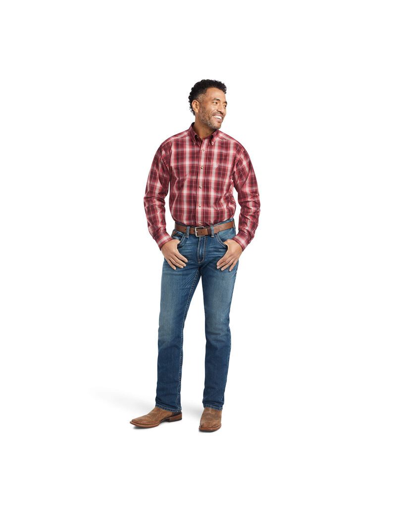 Chemises De Costume Ariat Pro Series Wagner Fitted Rouge Homme | KUK-64703085