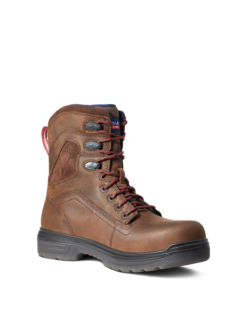 Bottes de Travail Ariat Turbo 8' USA Assembled Imperméables Carbon Embout Marron Homme | GWR-50267215