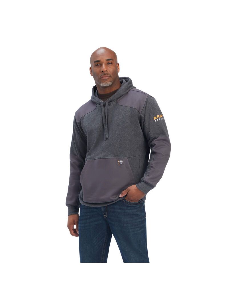 Sweat à Capuche Ariat Rebar Workman DuraCanvas Grise Homme | ZOD-44931135