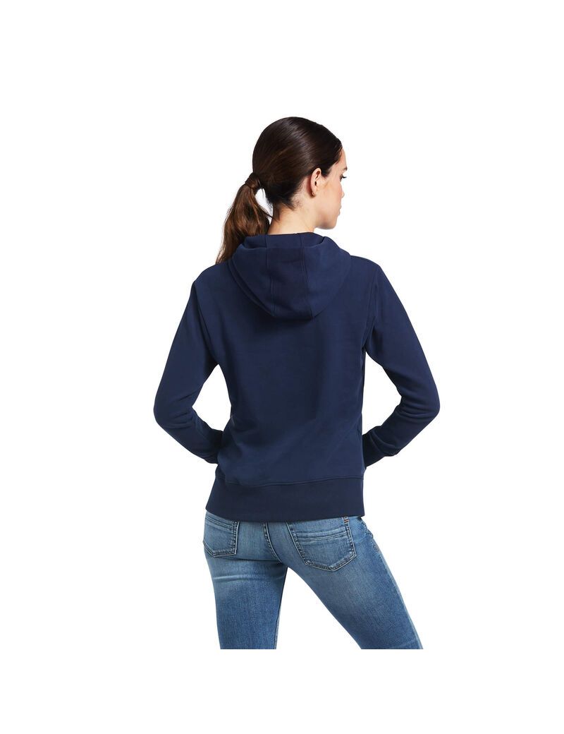 Sweat à Capuche Ariat 3D Logo 2.0 Bleu Marine Femme | KOB-99682095