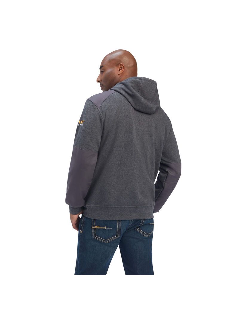 Sweat à Capuche Ariat Rebar Workman DuraCanvas Grise Homme | ZOD-44931135