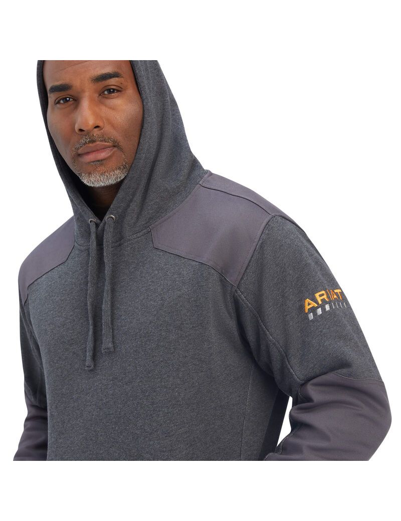 Sweat à Capuche Ariat Rebar Workman DuraCanvas Grise Homme | ZOD-44931135