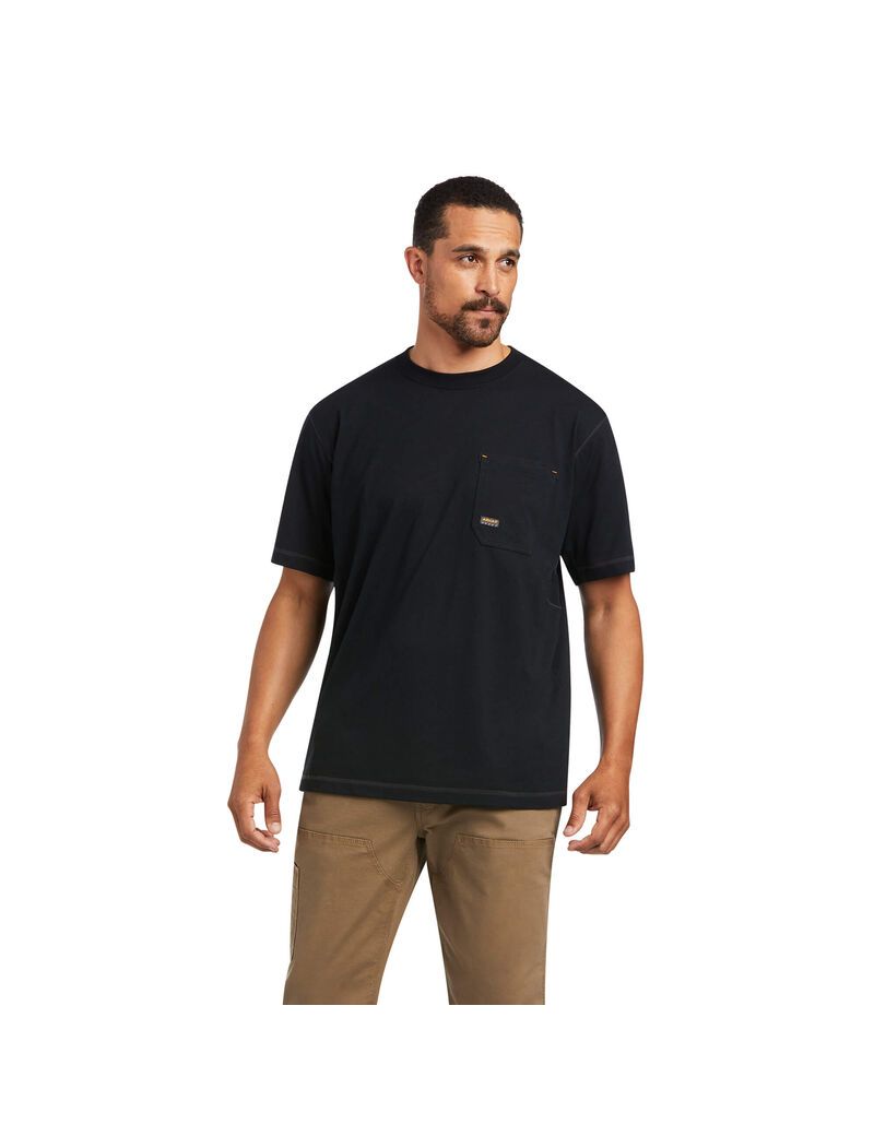 Vêtements De Travail Ariat Rebar Workman Reflective Flag T Shirts Noir Homme | JSC-76710736